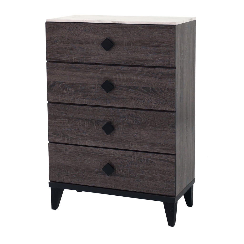 Bedroom Chest Of Drawers With 4 Drawer Storage - Gray / Gray