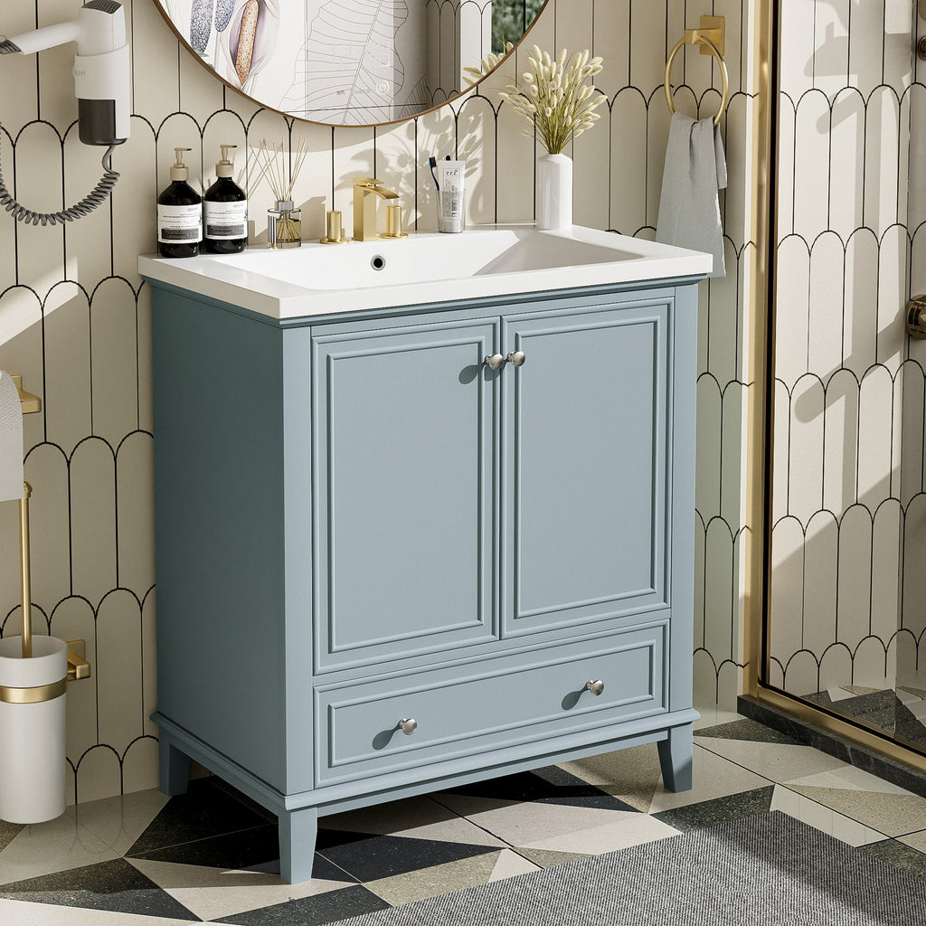 Modern Bathroom Vanity With Sink Combo, Multi Functional Cabinet With Doors And Drawer