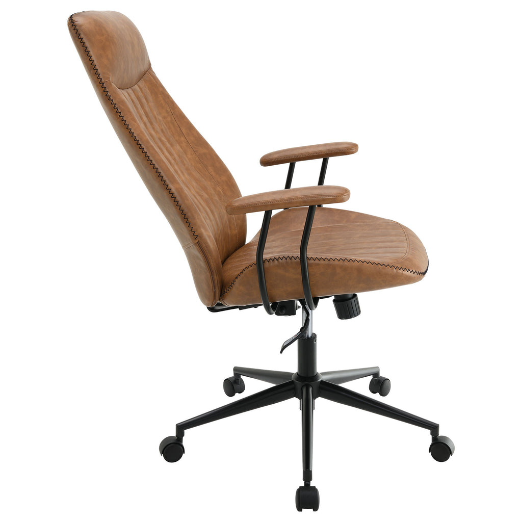 Hiram - Upholstered Adjustable Chair With High Back Support - Brown