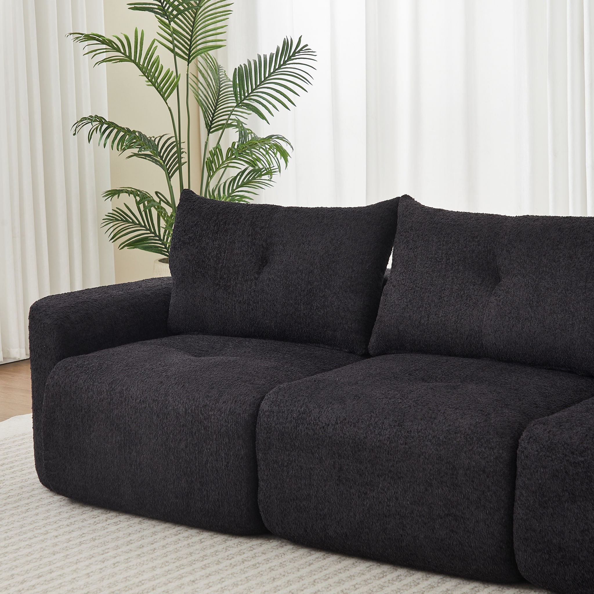3 Seater With Thickened Armrests Sofa For Living Room