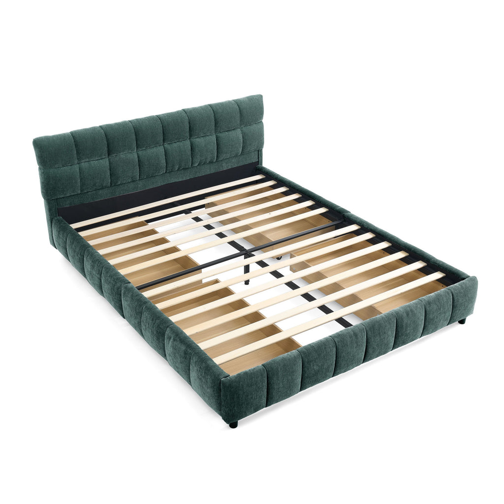 Modern Platform Bed Frame With Thick Fabric