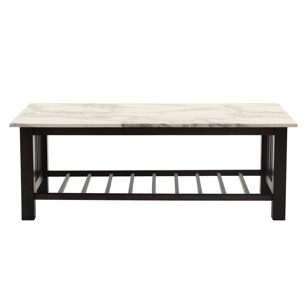 3 Piece Occasional Table Set, 1 Coffee Table And 2 End Tables, Open Storage Design - Walnut