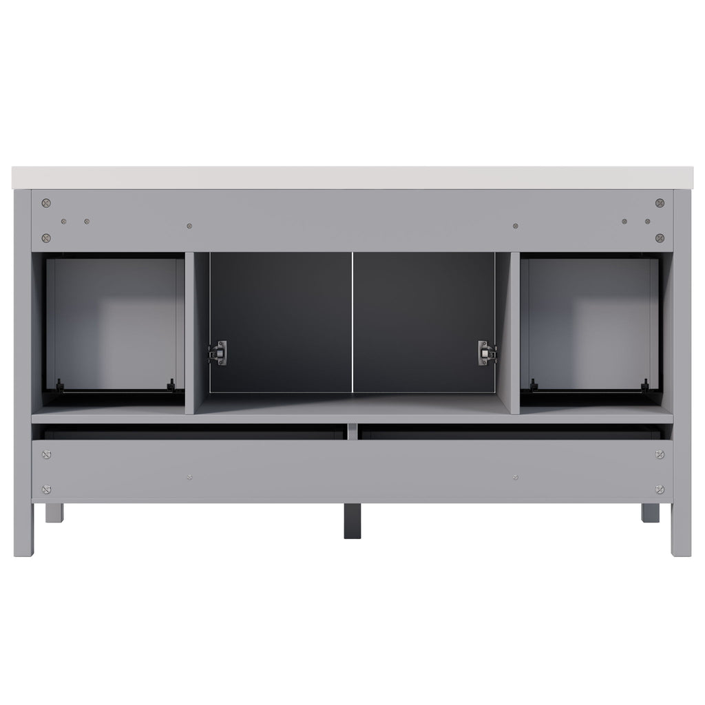 Bathroom Vanity With Separate Sink, Soft Close Doors And 4 Drawers