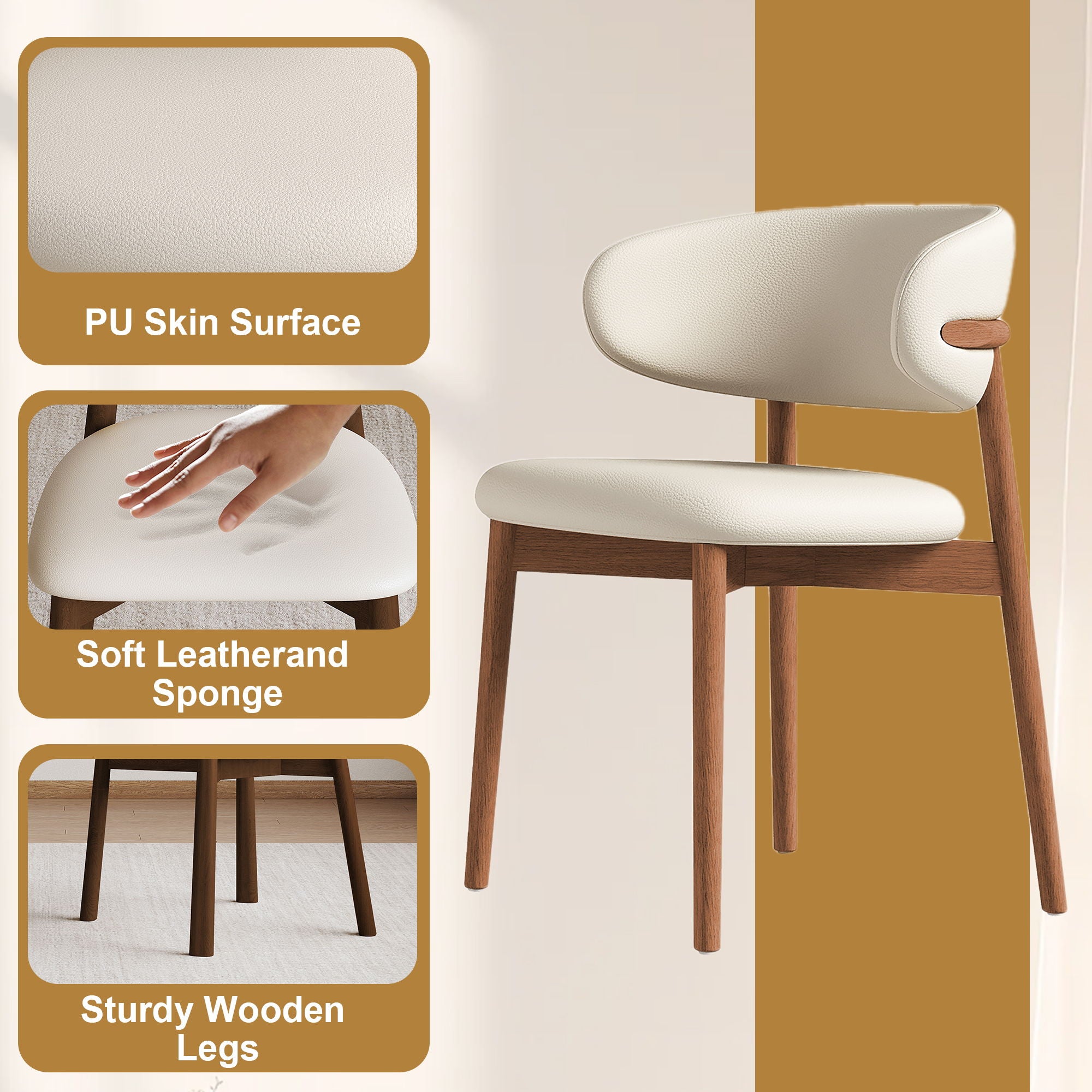 Round Dining Table & Glass Top - Black / Brown