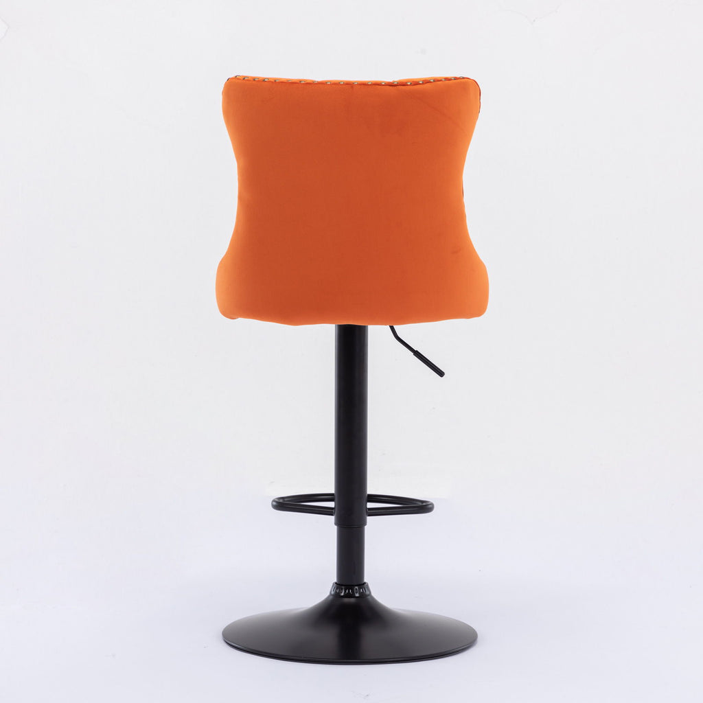 Swivel Barstools Adjusatble Seat Height, Modern Upholstered Bar Stools With Backs Comfortable Tufted For Home Pub And Kitchen Island (Set of 2)