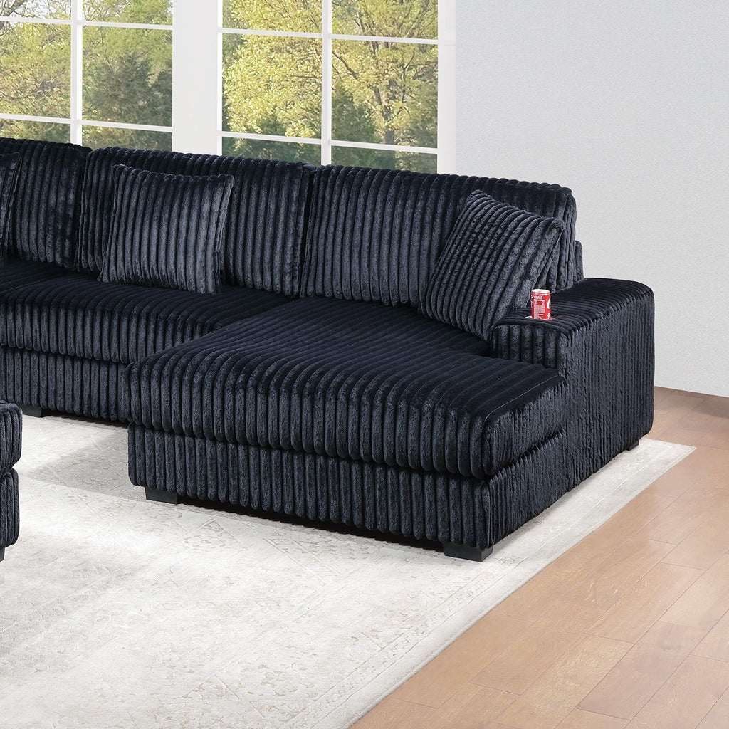 Contemporary Style Modular Sectional Sofa Set With USB, Cup Holder