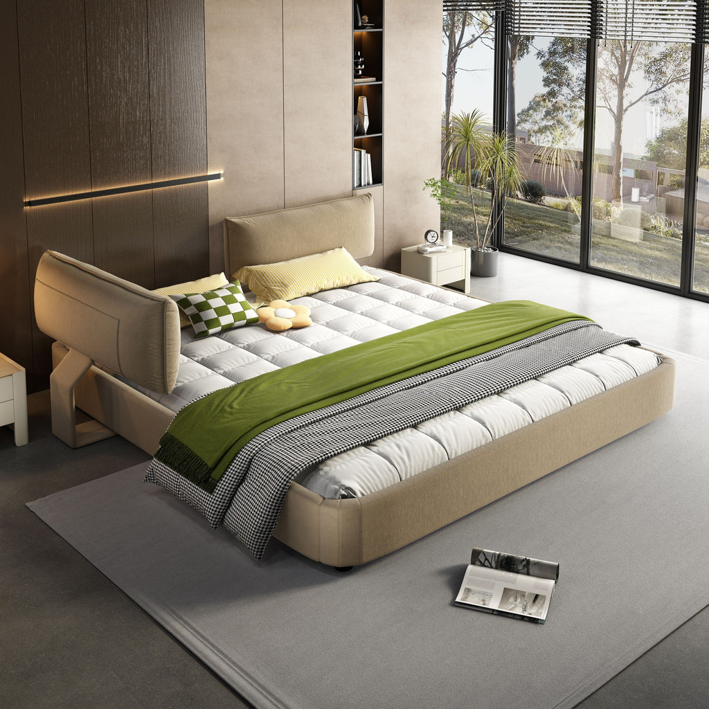 Cloud Bed Frame With Oversized Padded Movable Headboard