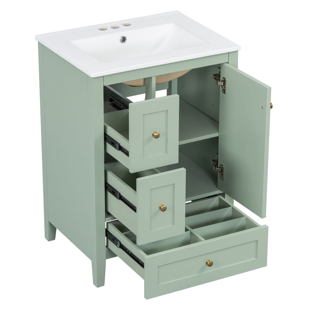 Modern Bathroom Vanity With Storage, Adjustable Shelf