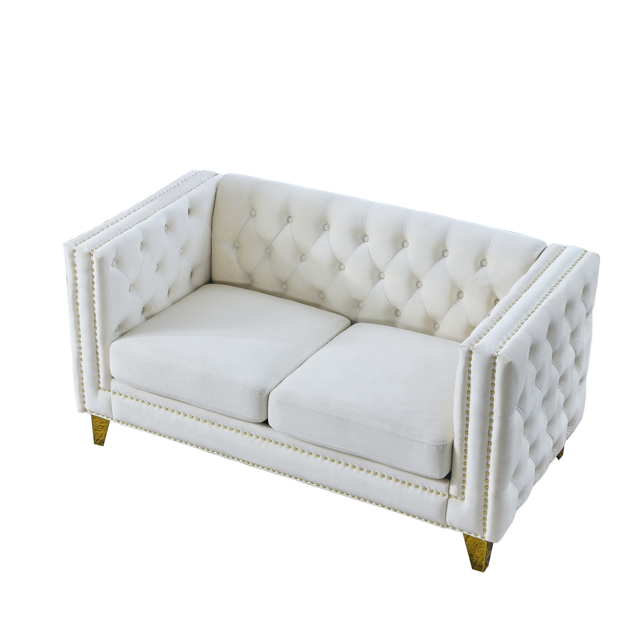 Modern Sofa With Button Tufting, Upholstered Couch For Living Room