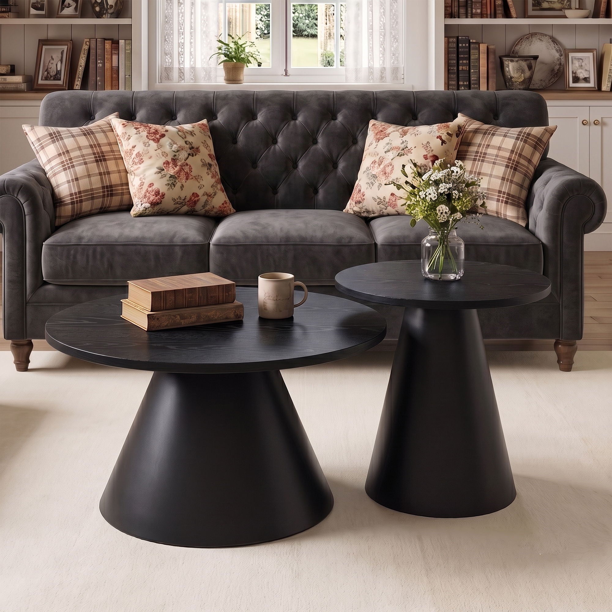 Modern Nesting Coffee Table Set For Living Room