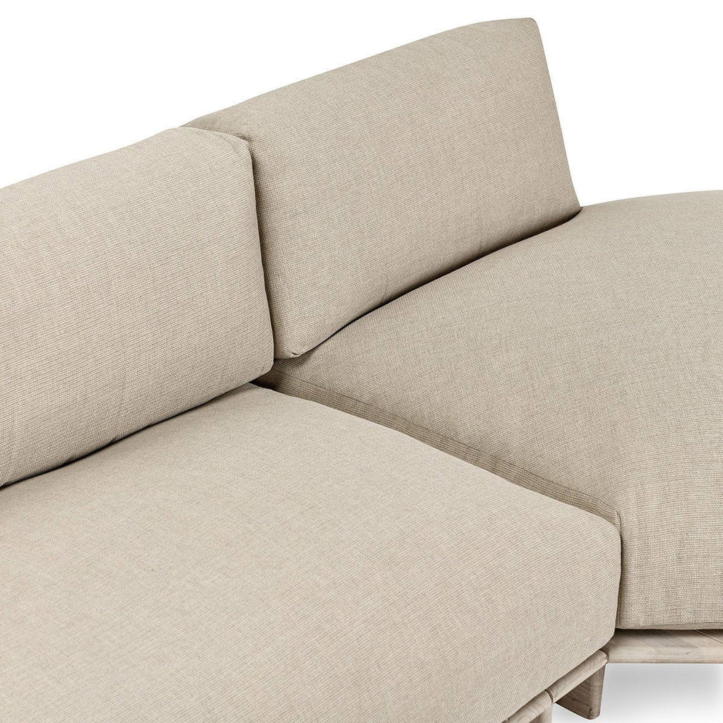 Livia - Teak 3 Piece Outdoor Sectional - Taupe
