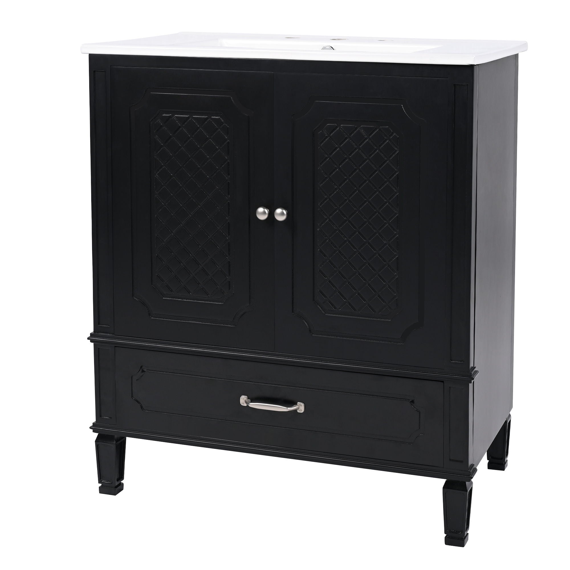 Bathroom Vanity With Sink, Soft Closing Door, Multi Functional Storage