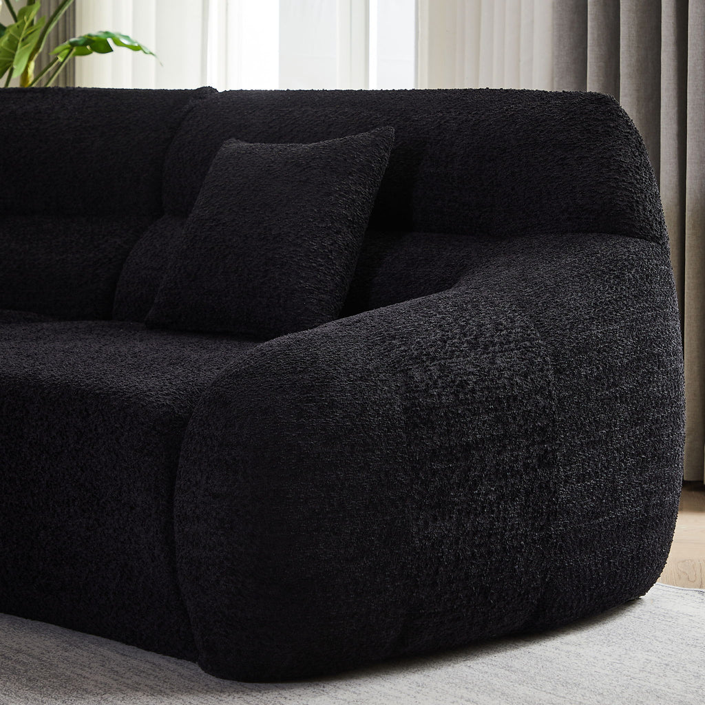Luxury Curved Corner Sectional Sofa With 4 Pillows