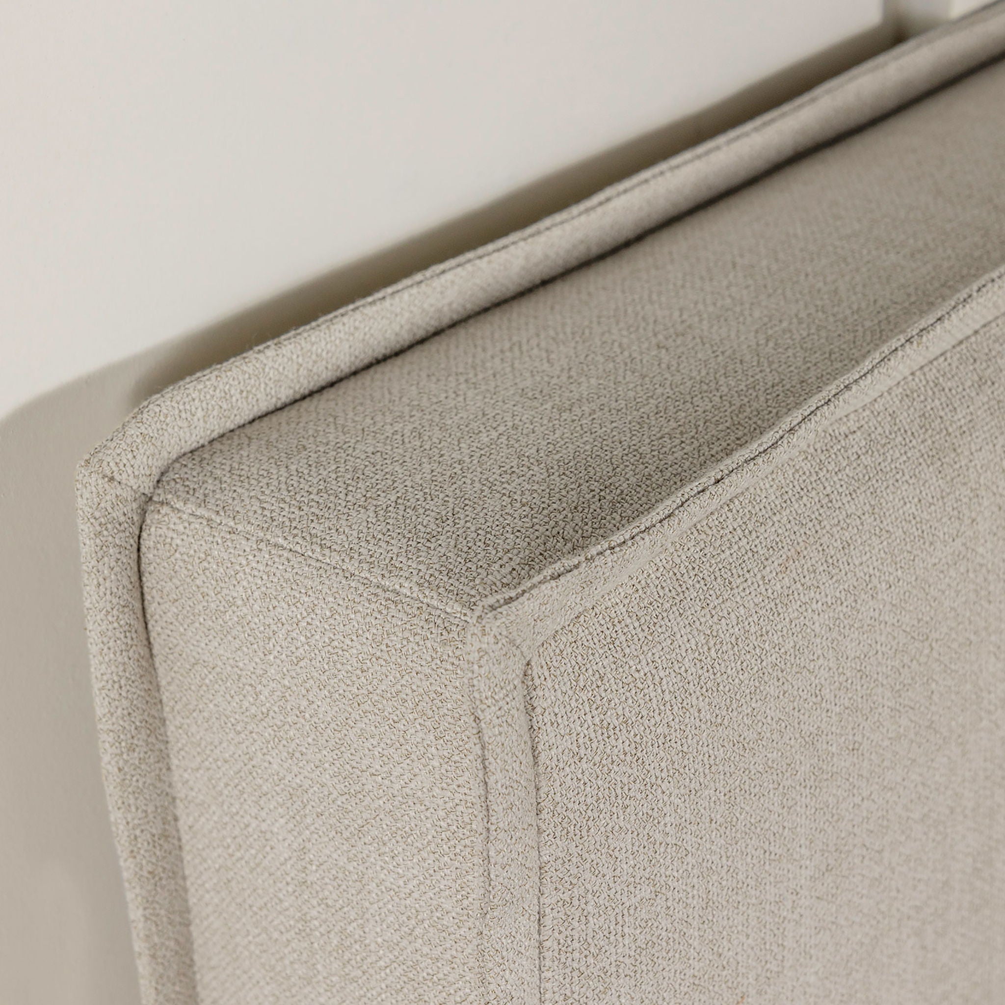 Queen / Full Size Upholstered Headboard With Flange Details - Sand