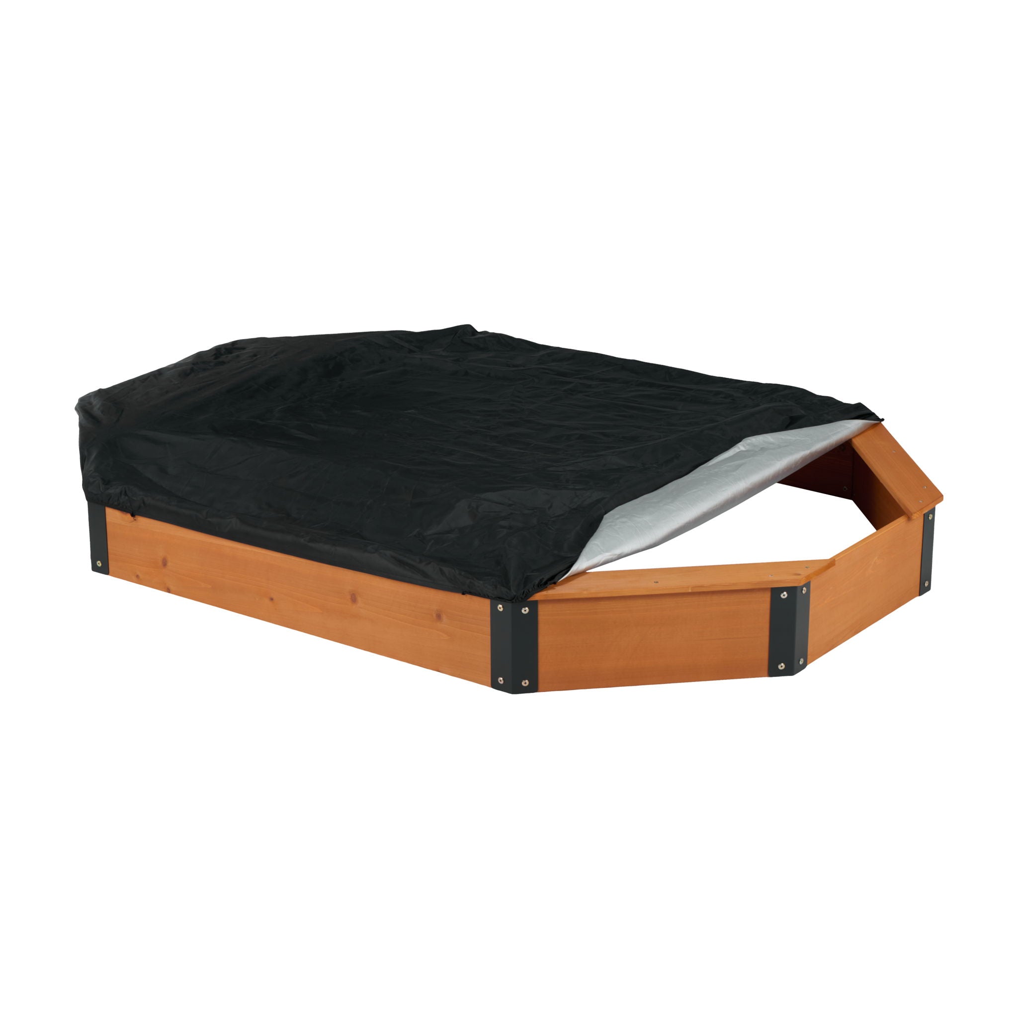 Octagon Sandbox With Storage, Sandpit With Cover And Liner For Backyard