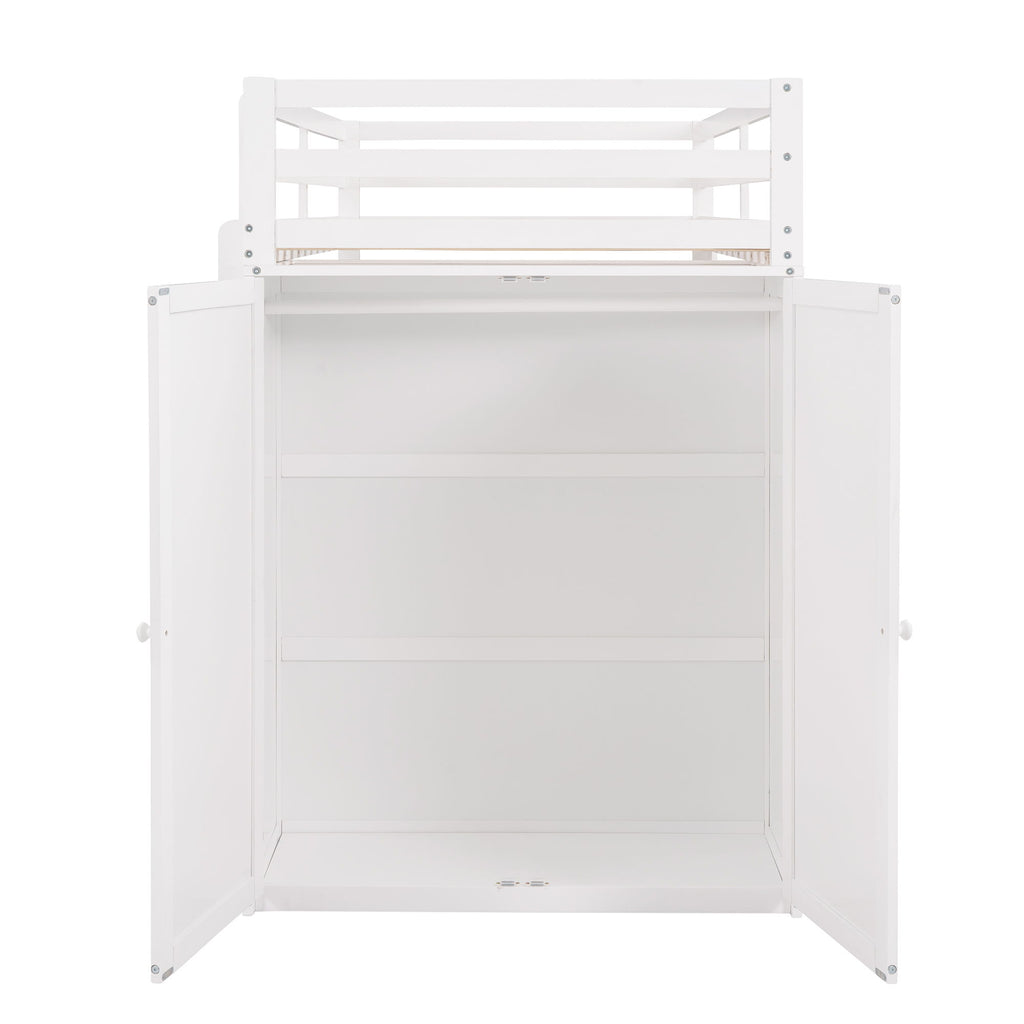 Loft Bed With Drawers, Desk, And Wardrobe