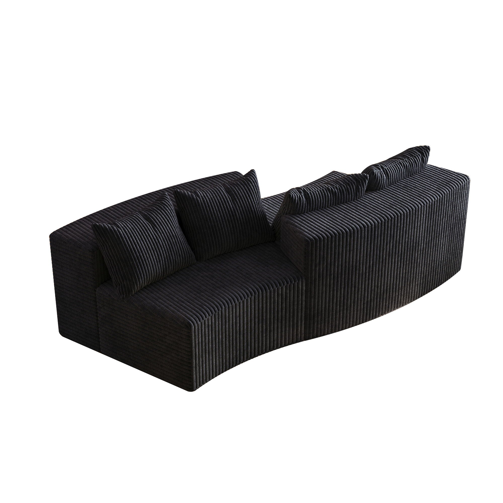 Curved Sectional Sofa With 4 Pillows, Modular Semi Circular Design