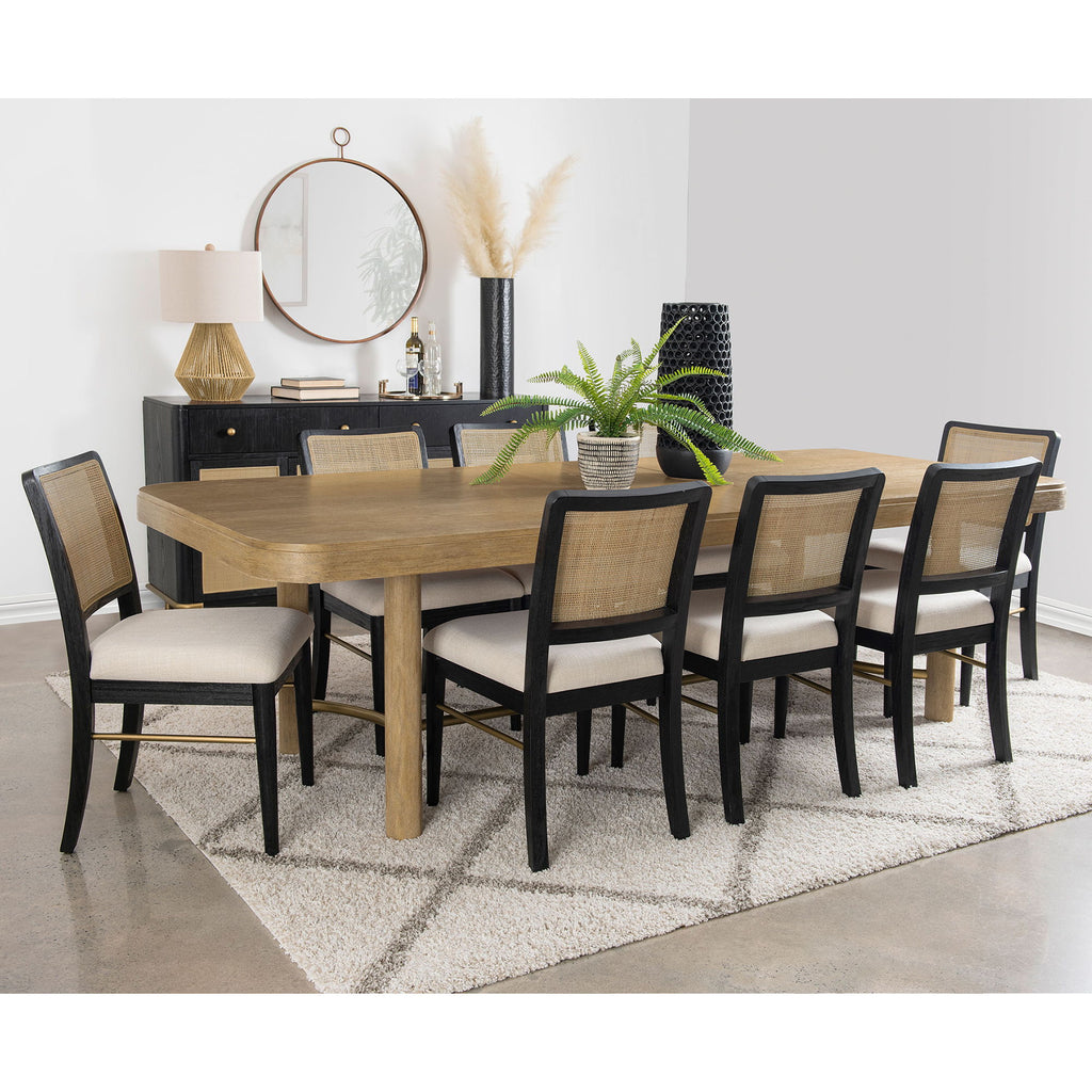 Benson - Extension Leaf Dining Table With Trestle Base - Sand