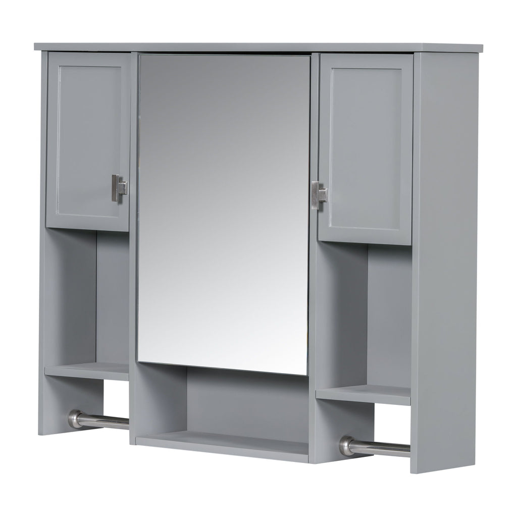 Wall Mounted Bathroom Storage Cabinet With Mirror, Medicine Cabinet With Towel Bar