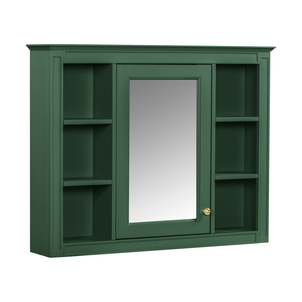 Bathroom Vanity With Mirror Cabinet, Single Sink With 2 Soft Closing Doors And 4 Drawers
