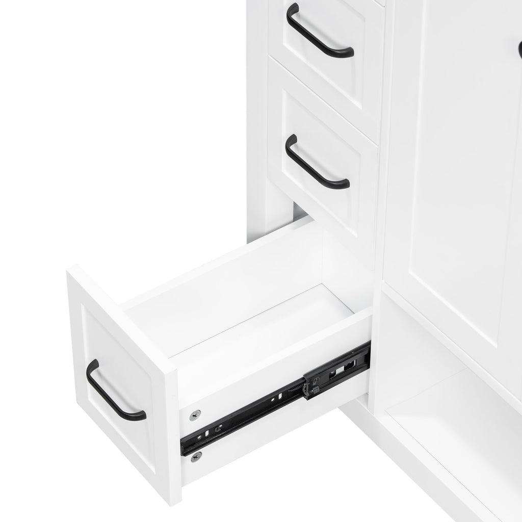 Bathroom Vanity With Sink Top, Bathroom Vanity Cabinet With 2 Doors And 2 Drawers, Open Shelf