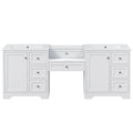 Double Sink Bathroom Vanity With Countertop, 2 Ceramic Sinks, 6 Drawers, Soft Close Design
