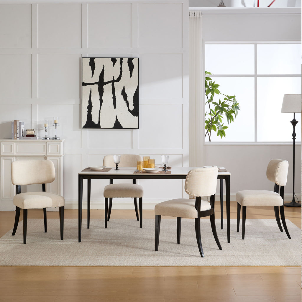Kitchen Dining Chairs (Set of 2) - Cream