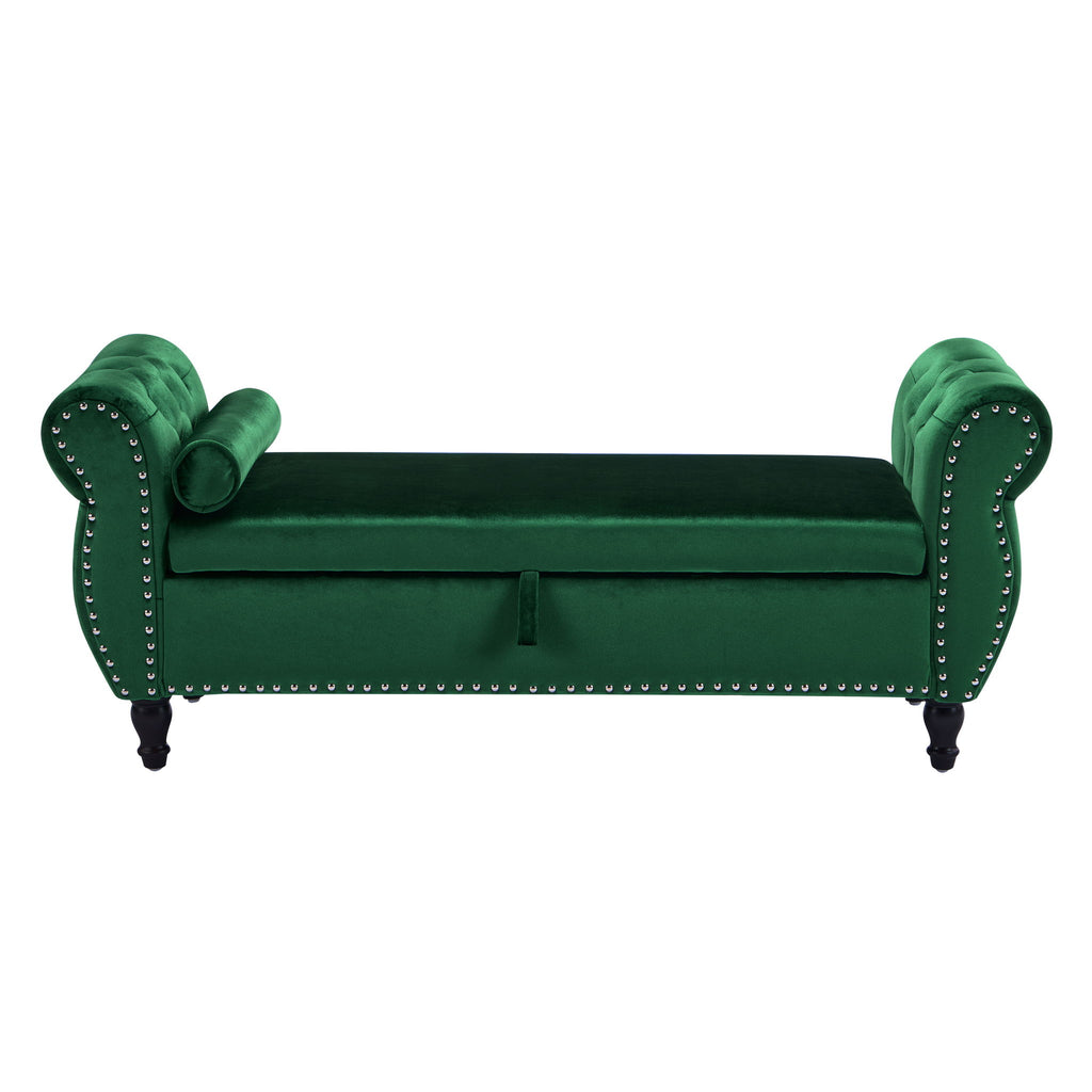Luxurious Multifunctional Storage Ottoman Bench With Pillow