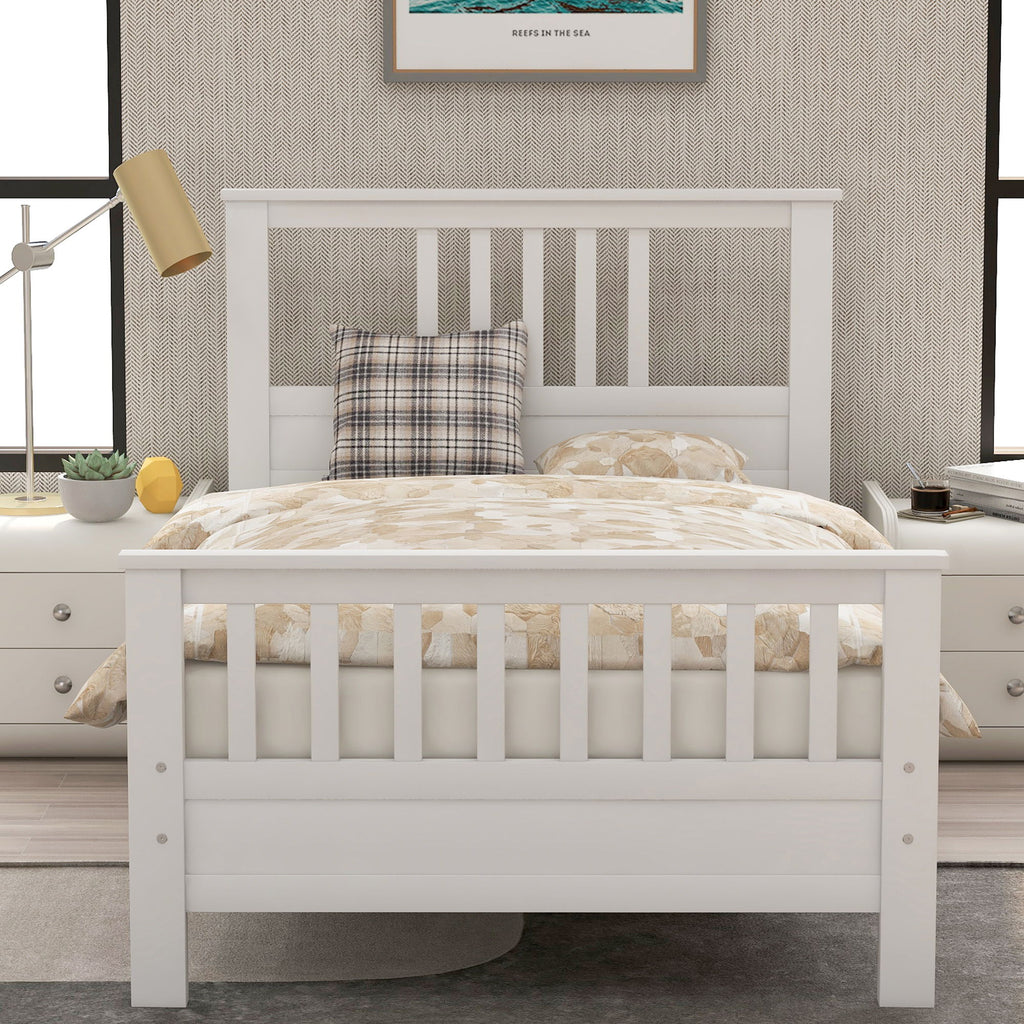 Platform Bed With Paneled Headboard And Footboard