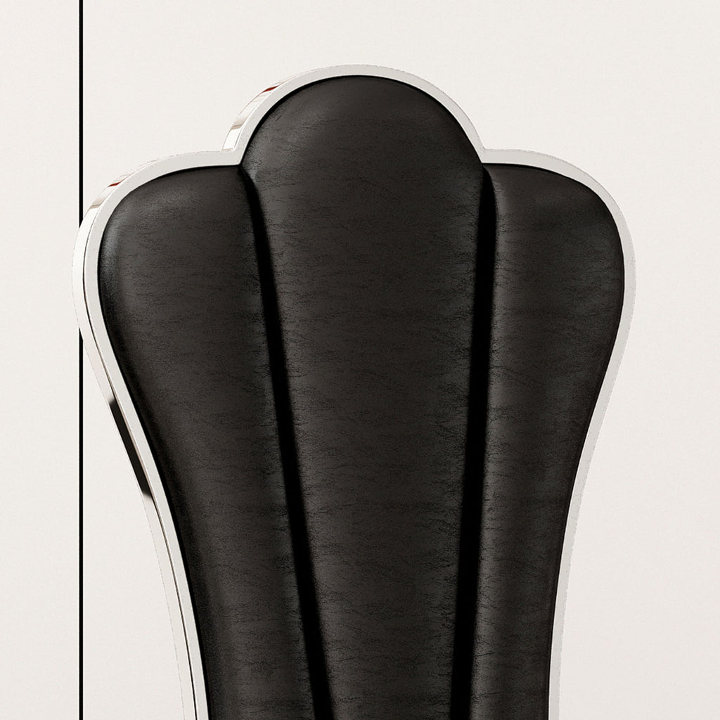 Modern ette Dining Chairs, Unique Backrest Design With Stripe Armless Chair (Set of 2)