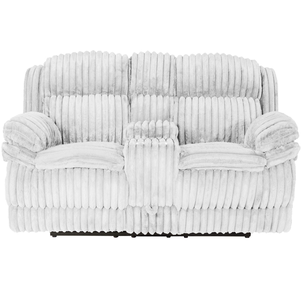 Contemporary Motion Loveseat With Console Storage