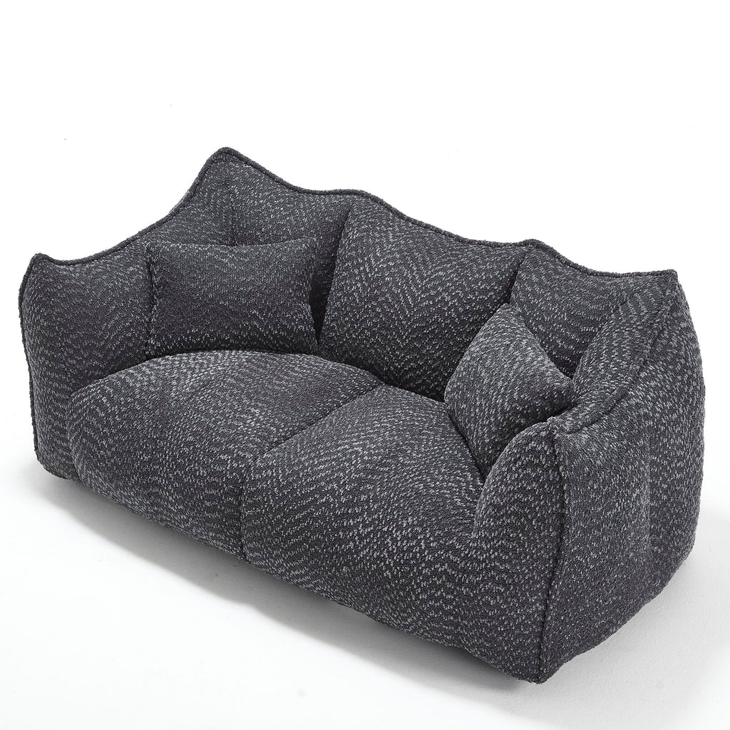 Comfortable Dual Beanbag Chair With High Resilience Foam Core For 2 People