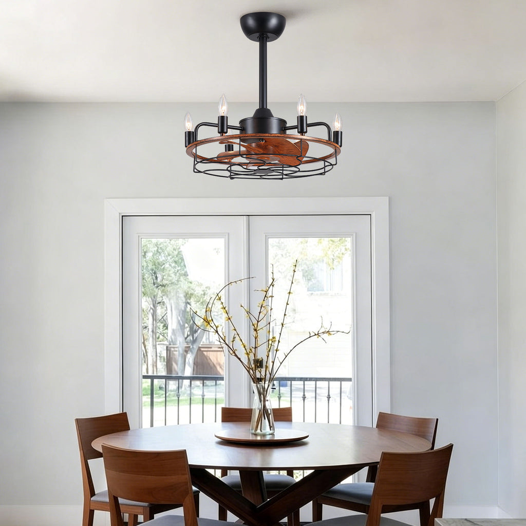 Modern Farmhouse Ceiling Fan, Adjustable Hanging
