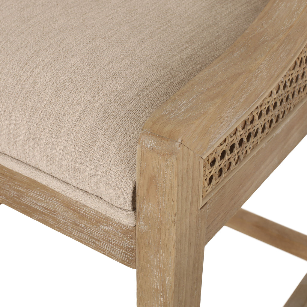 French Country Fabric Upholstered Counter Stools (Set of 2)
