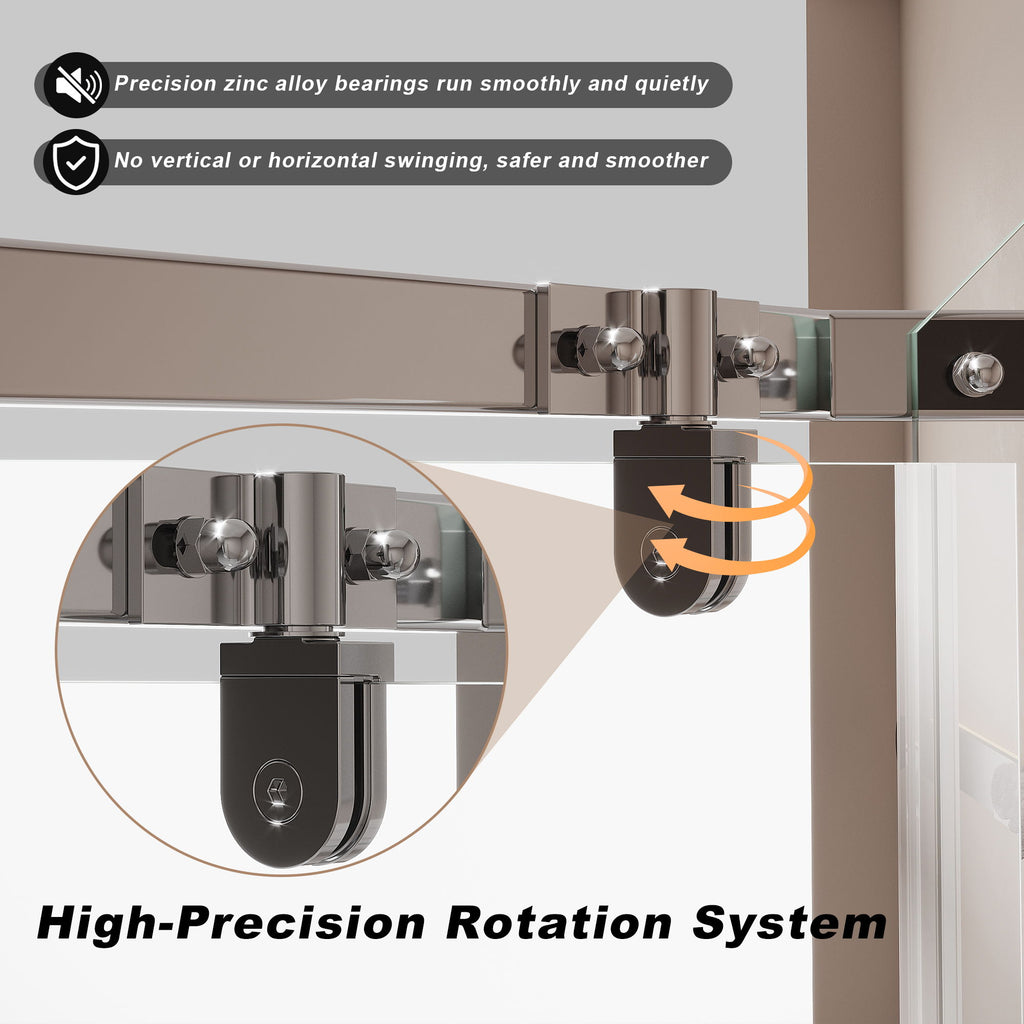 Frameless Neo Angle Shower Door WithTempered Glass