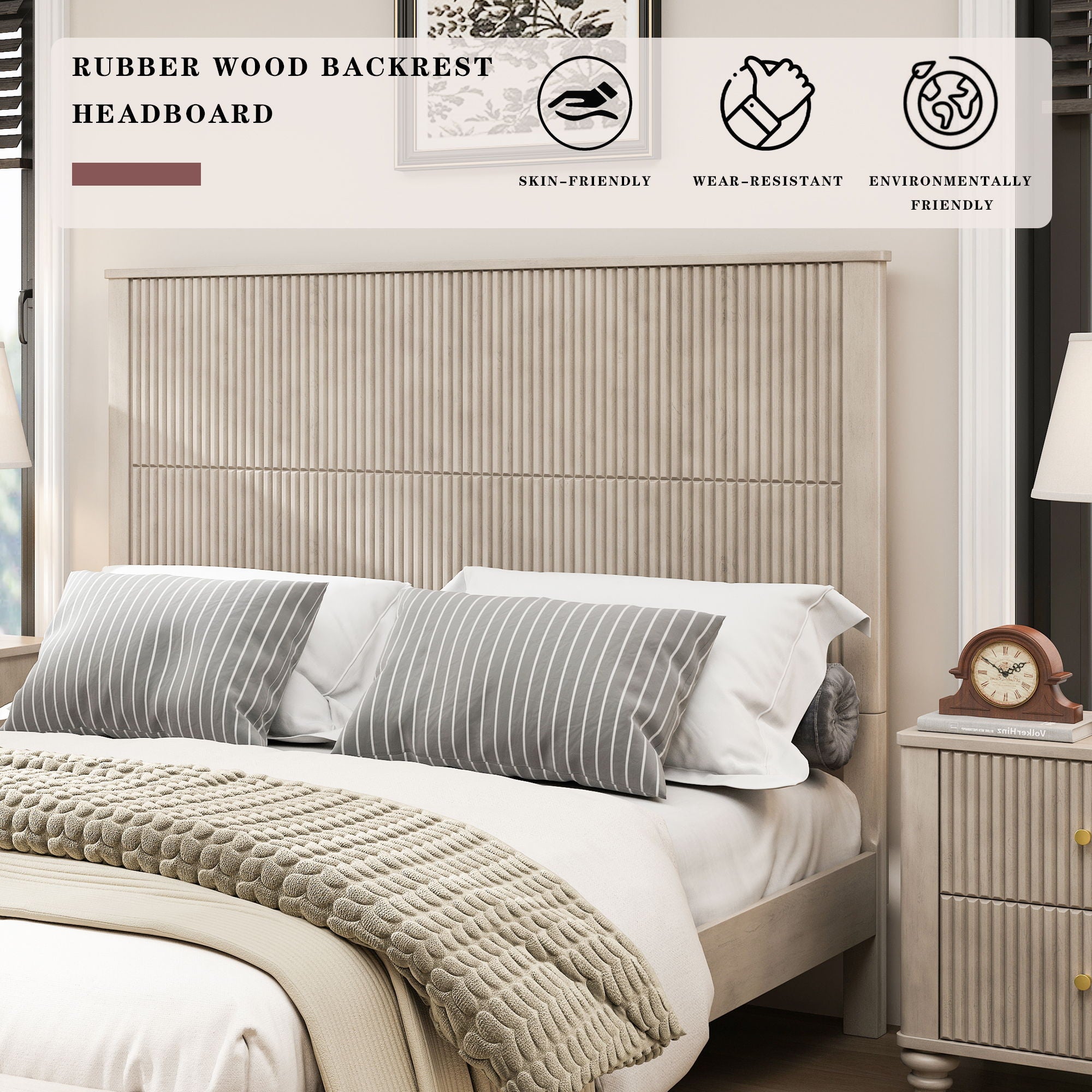 Platform Bed Frame With Tall Headboard
