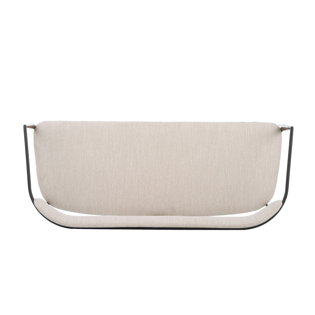 Modern Upholstered Loveseat Settee With Iron Frame