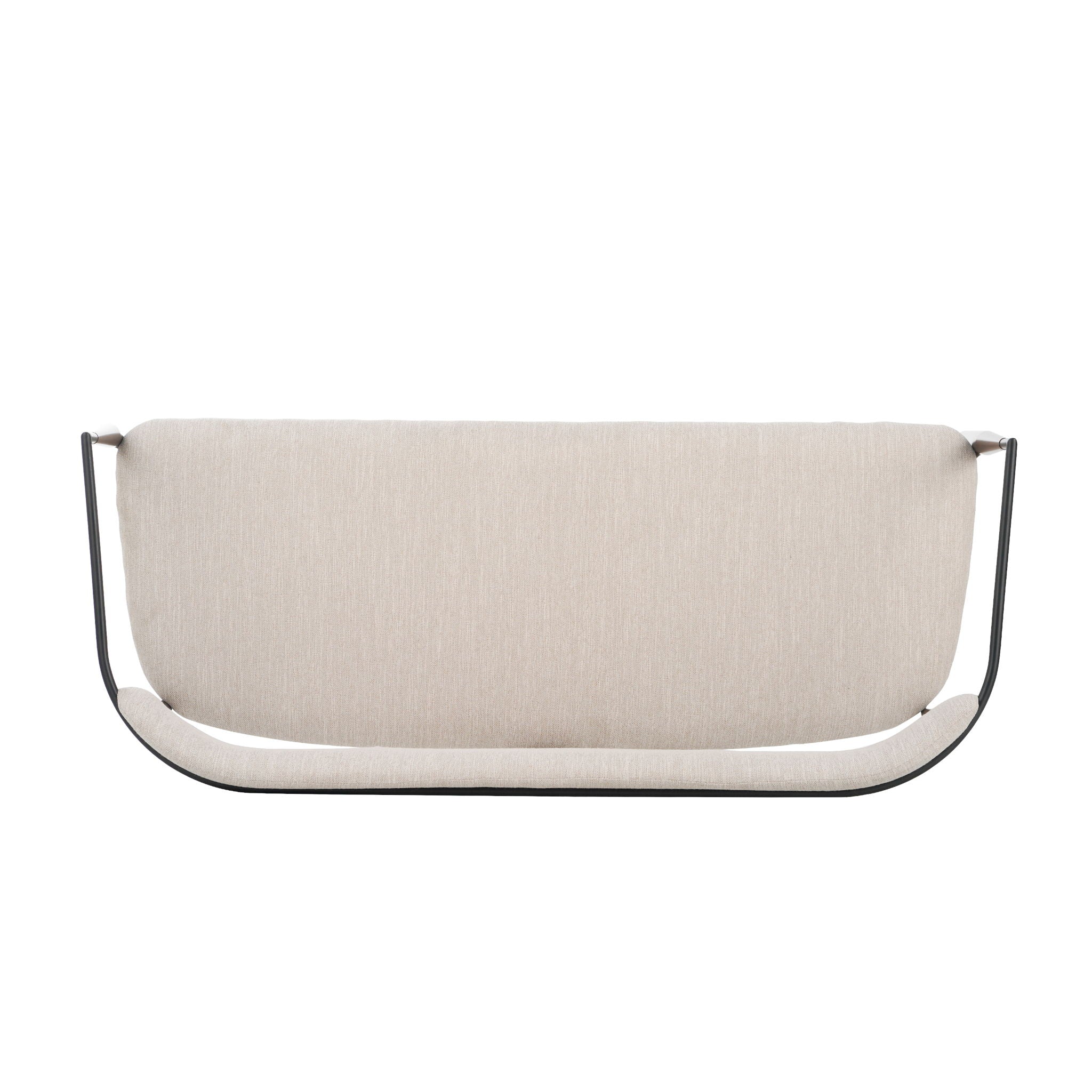 Modern Upholstered Loveseat Settee With Iron Frame