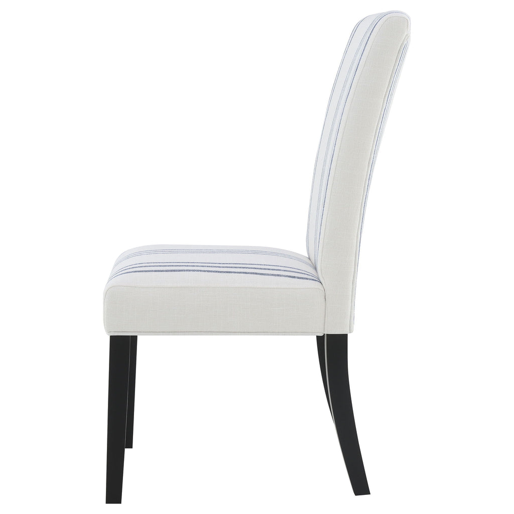 Draper - Upholstered Dining Chair (Set of 2) With Vertical Stripes - Beige