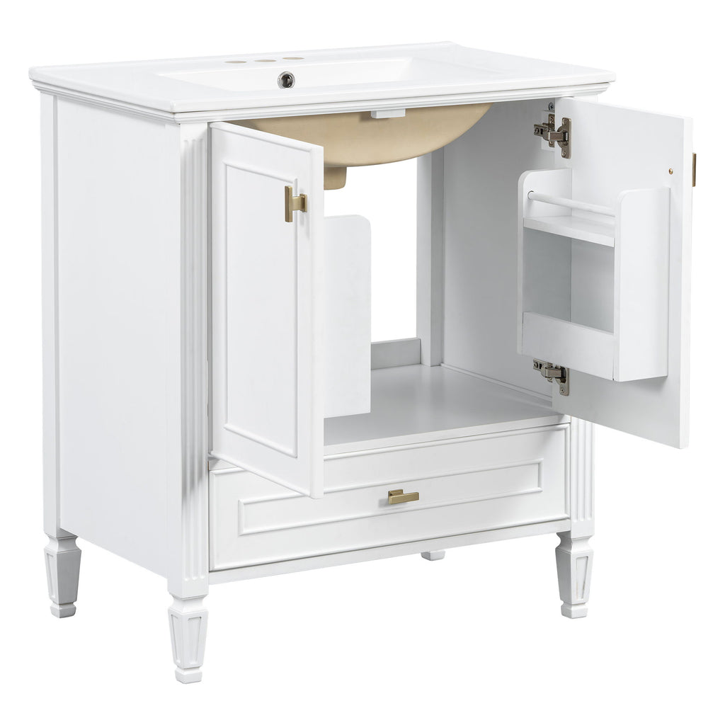 Freestanding Vanity With 1 Drawer & 2 Soft Close Doors With Door Mounted Storage