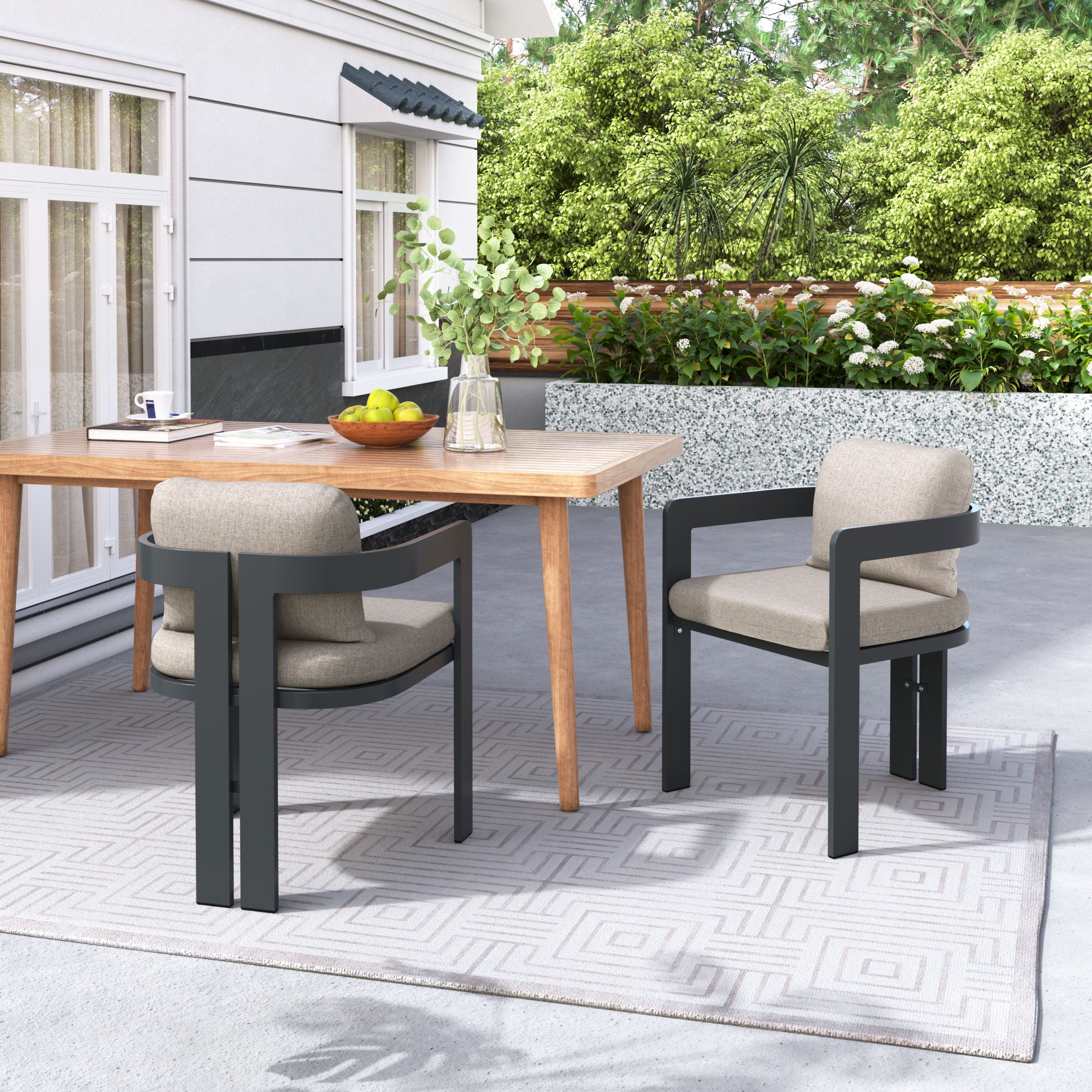 Pula - Patio Outdoor Aluminum Dining Chair (Set of 2)