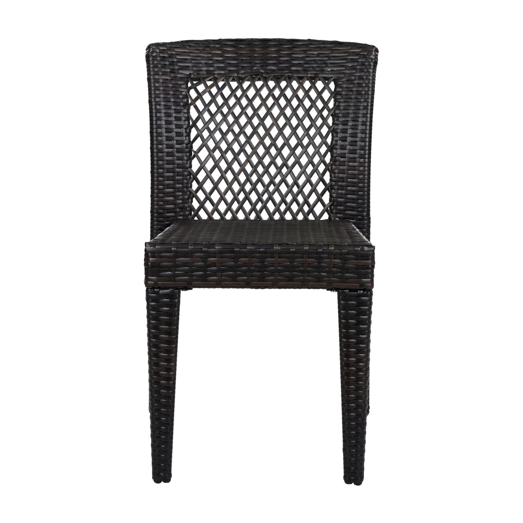 5 Piece Patio Dining Set With Chairs, Outdoor Furniture - Brown Multi / Light Teak