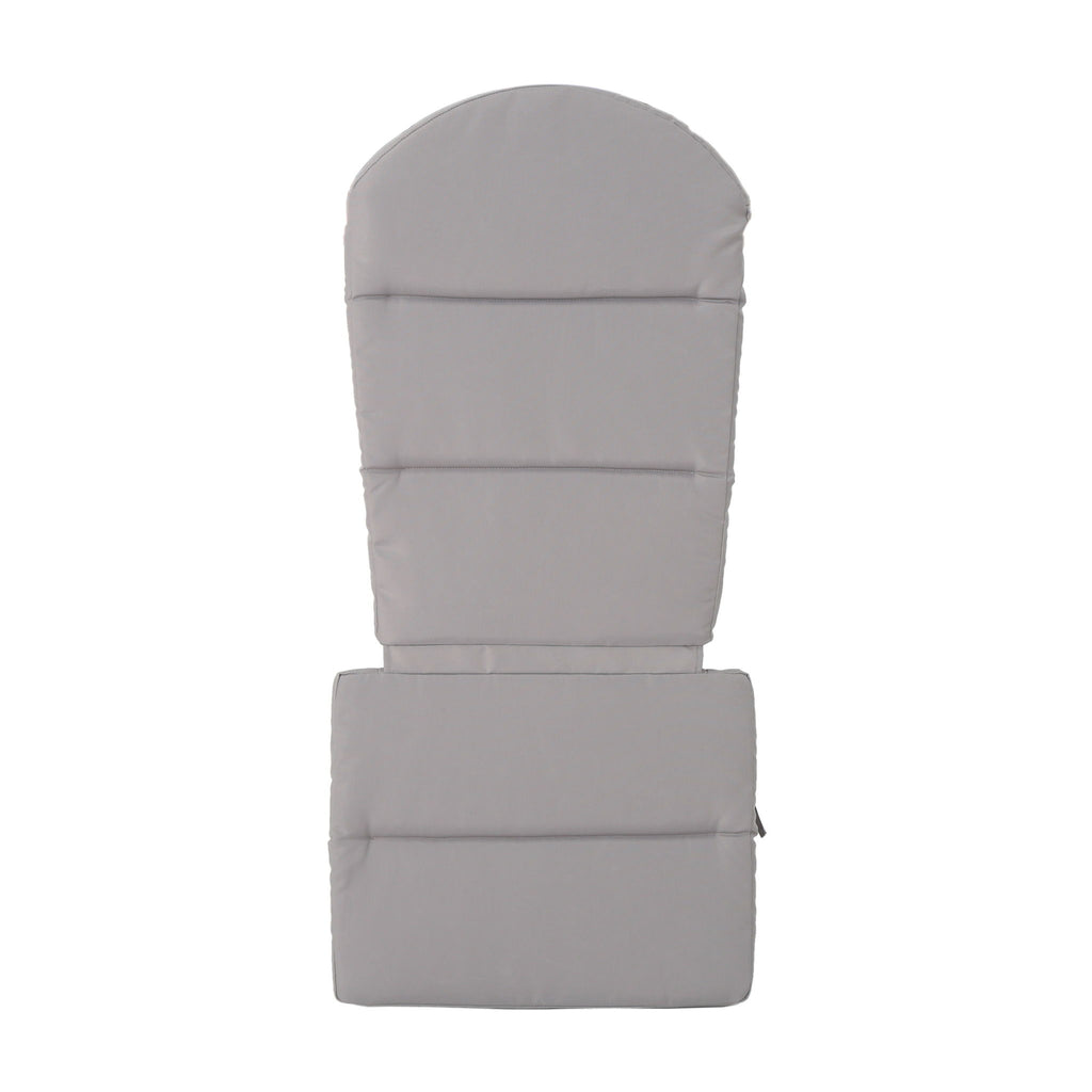 Outdoor Adirondack Chair Cushion With Water Resistant Fabric And Ties - Gray