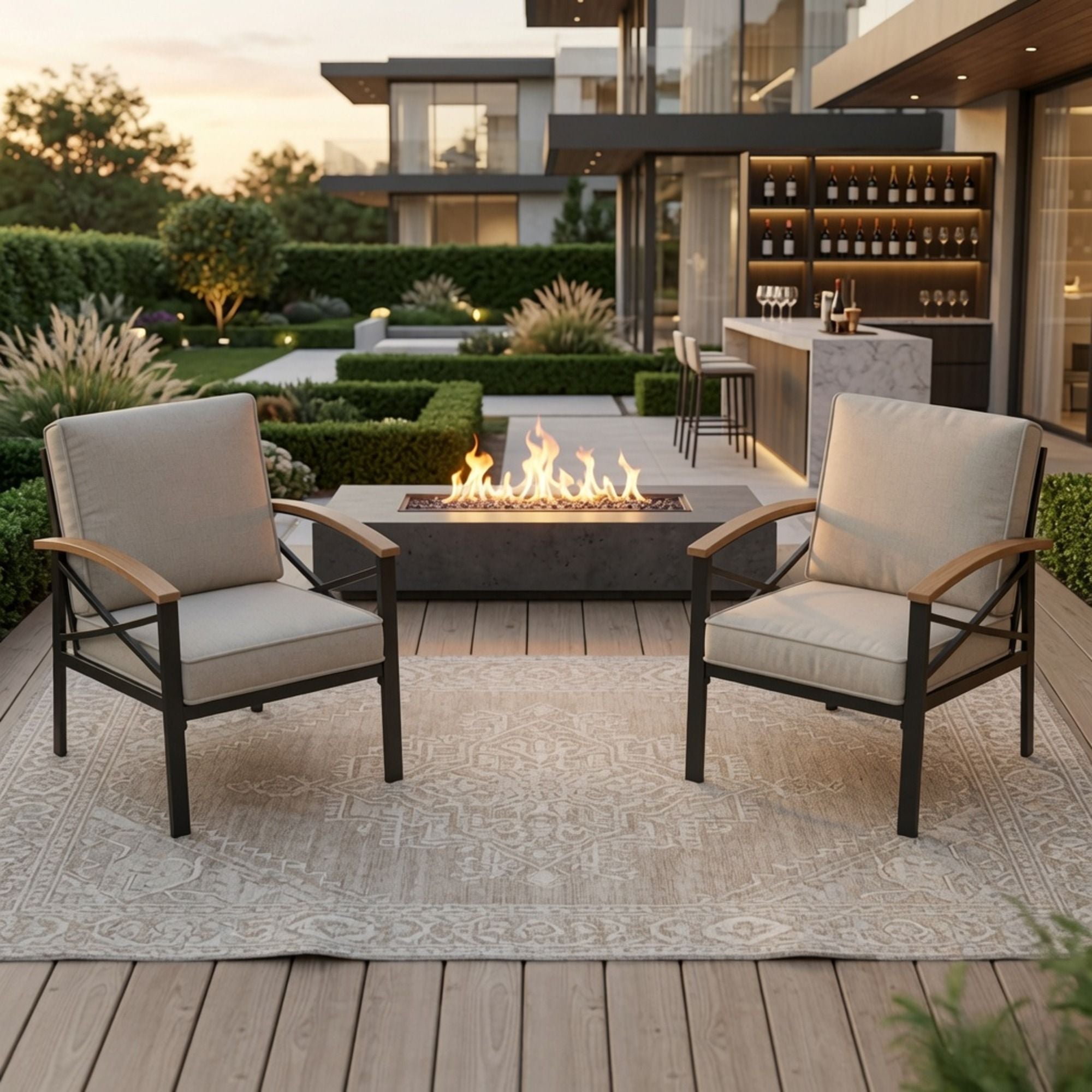Outdoor Patio Armchair, All Weather (Set of 2)
