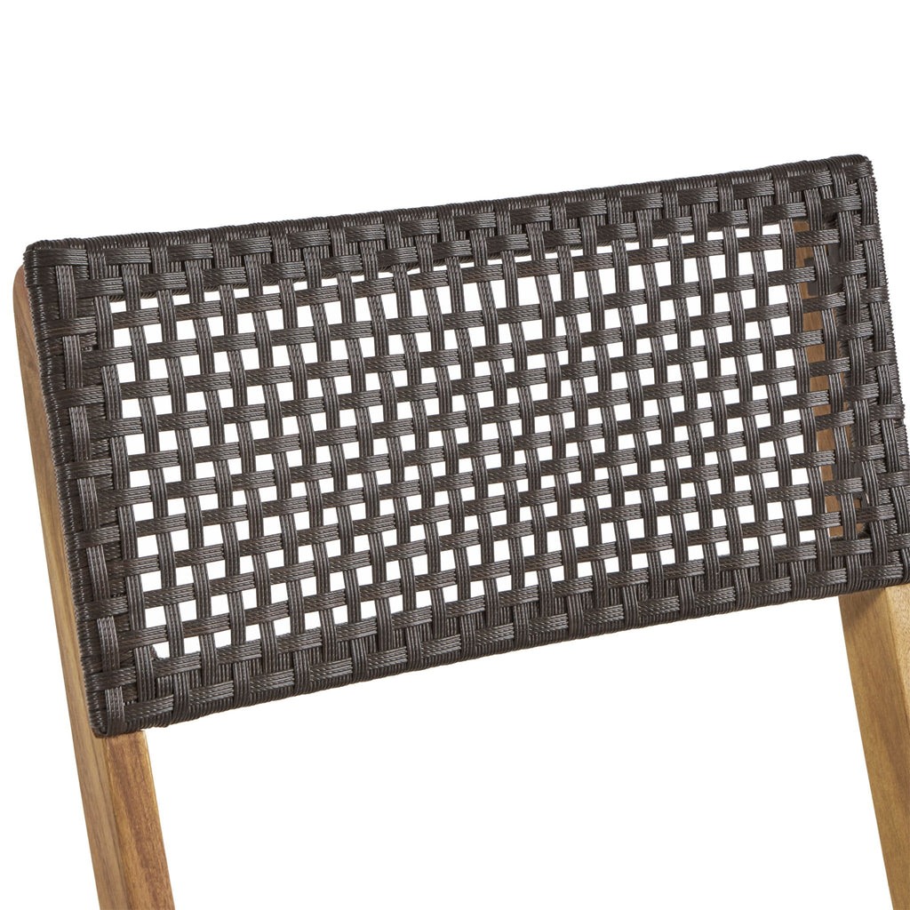 Bistro Foldable Chair With Wicker Backrest