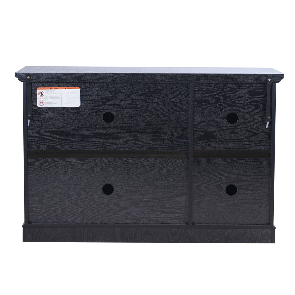 Storage Cabinet With 3 Mirrored Acrylic Doors, Adjustable Shelves