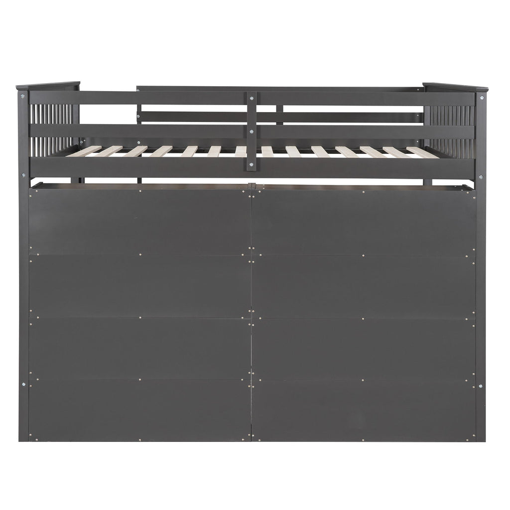 Loft Bed With 8 Open Storage Shelves And Built In Ladder
