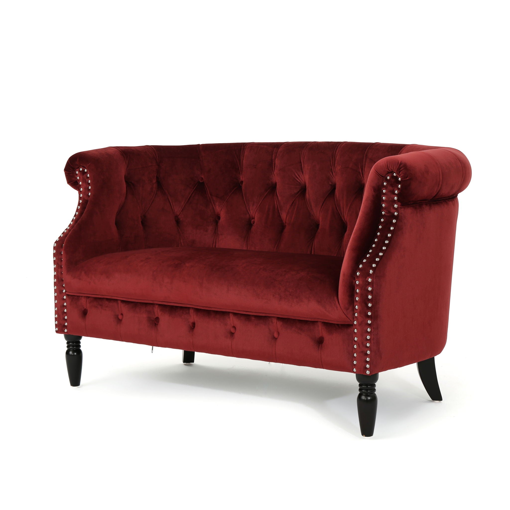 Antique Chesterfield Style Loveseat With Button Tufting