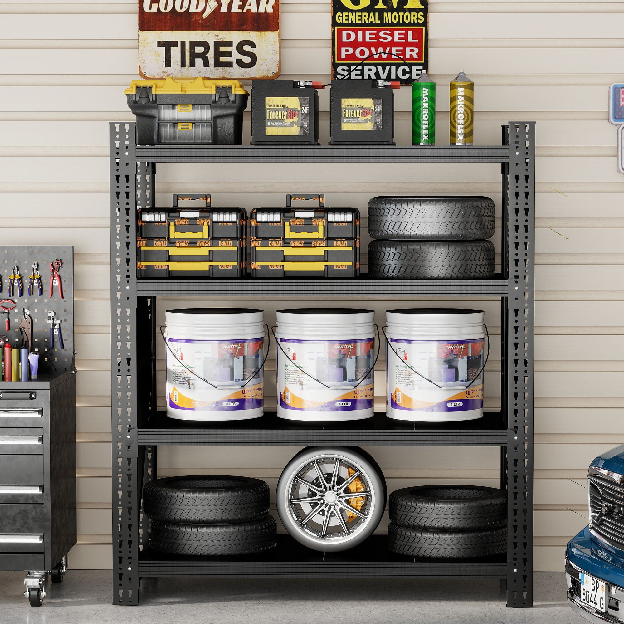 Heavy Duty 4 Shelf Garage Shelving Unit