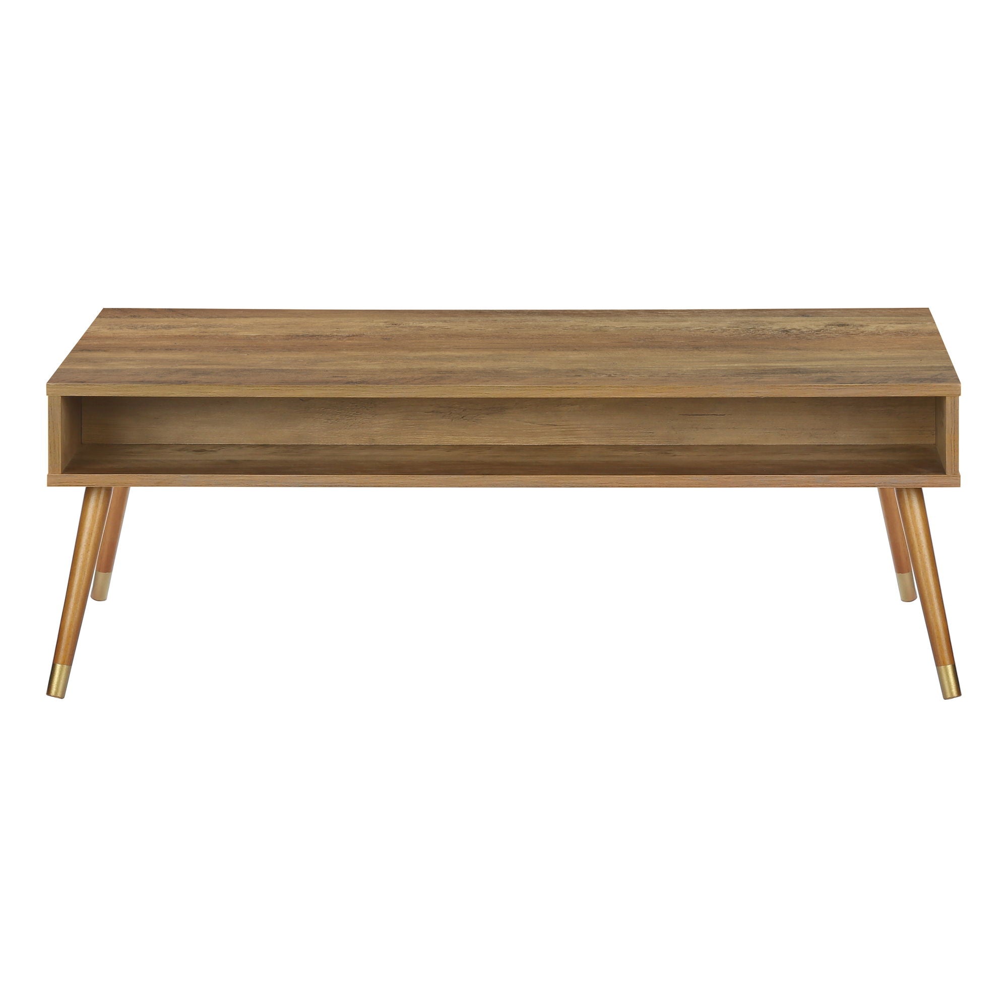 Coffee Table, Accent, Cocktail, Rectangular, Storage, Living Room, Wood Legs, Mid Century - Walnut